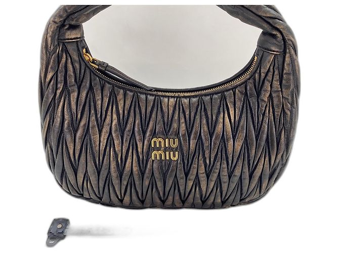 Borsa Miu Miu Miu Wonder Marrone - vista 3