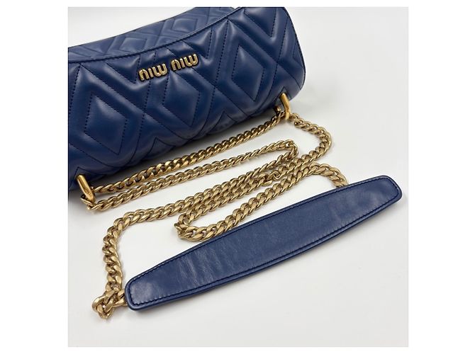 Borsa Miu Miu Matelassé in blu - vista 10