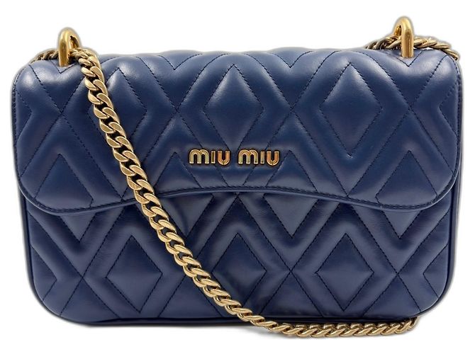 Borsa Miu Miu Matelassé in blu - vista 2