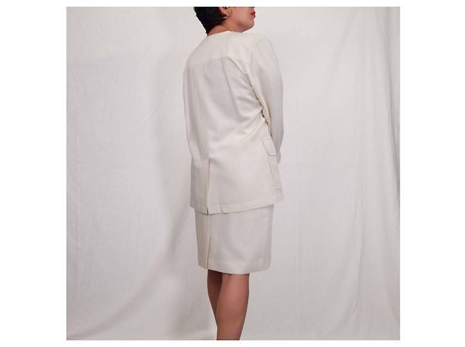 Conjunto de saia branco Yves Saint Laurent Variation em viscose - vista 5