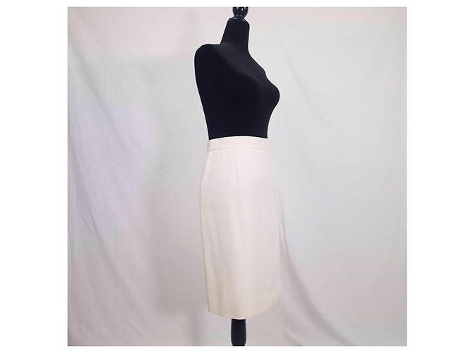 Conjunto de saia branco Yves Saint Laurent Variation em viscose - vista 7