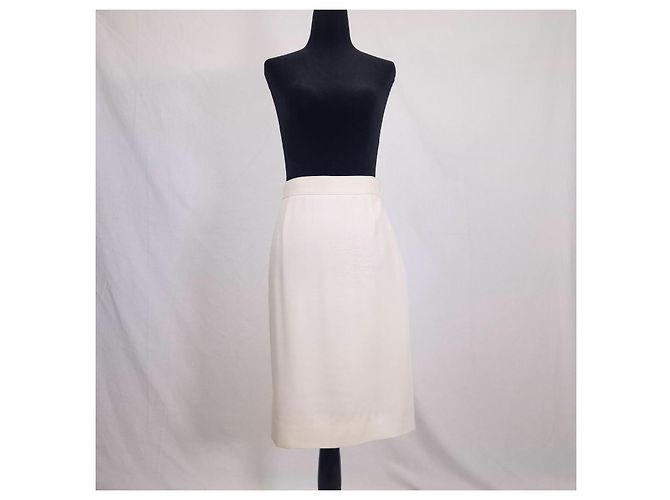 Conjunto de saia branco Yves Saint Laurent Variation em viscose - vista 8