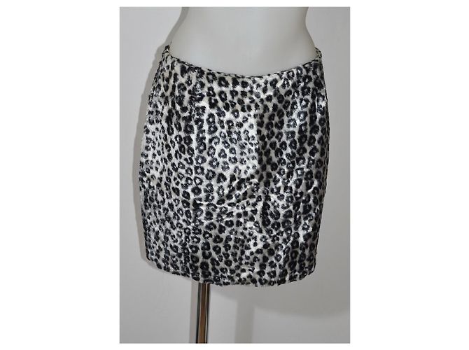 Autre Marque Versus Gianni Versace Minirock aus Kunstpelz in Leopardenprint Schwarz Weiß - Ansicht 2