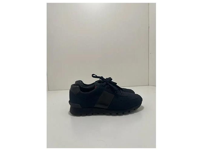 Sneakers Prada in tela e pelle nere Nero - vista 6