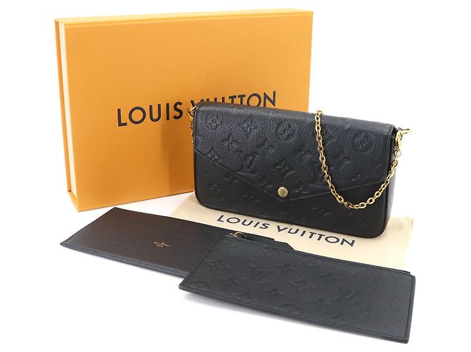 Louis Vuitton Monogram Empreinte Pochette Felicie Chain Wallet Nero - vista 2