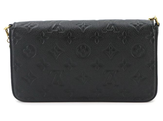 Louis Vuitton Monogram Empreinte Pochette Felicie Chain Wallet Nero - vista 3