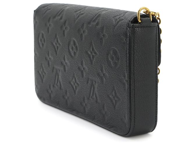 Louis Vuitton Monogram Empreinte Pochette Felicie Chain Wallet Nero - vista 4