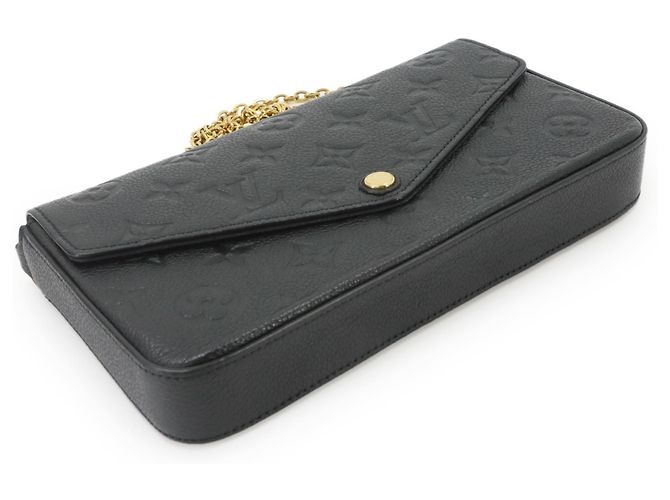 Louis Vuitton Monogram Empreinte Pochette Felicie Chain Wallet Nero - vista 5