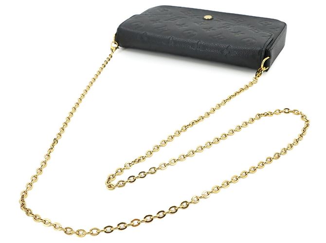 Louis Vuitton Monogram Empreinte Pochette Felicie Chain Wallet Nero - vista 6