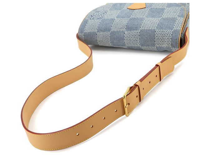 Bolso de hombro Louis Vuitton Montsouris MM Damier Denim Castaño Azul - vista 5