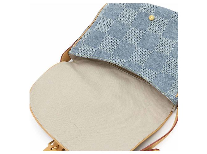 Bolso de hombro Louis Vuitton Montsouris MM Damier Denim Castaño Azul - vista 6