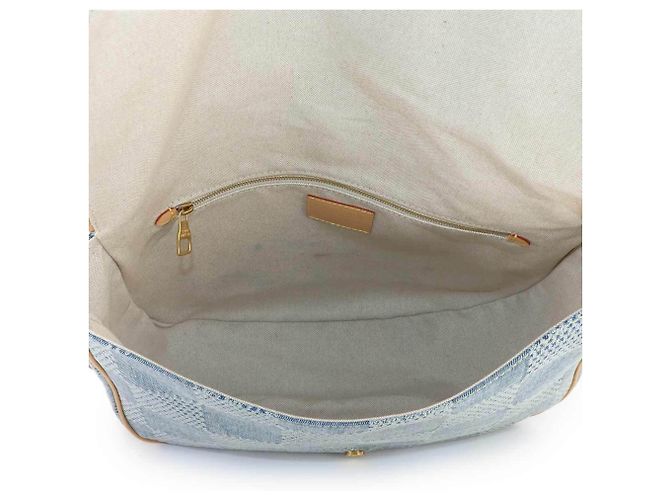Bolso de hombro Louis Vuitton Montsouris MM Damier Denim Castaño Azul - vista 7