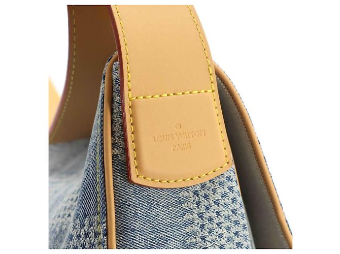 Bolso de hombro Louis Vuitton Montsouris MM Damier Denim Castaño Azul - vista 9