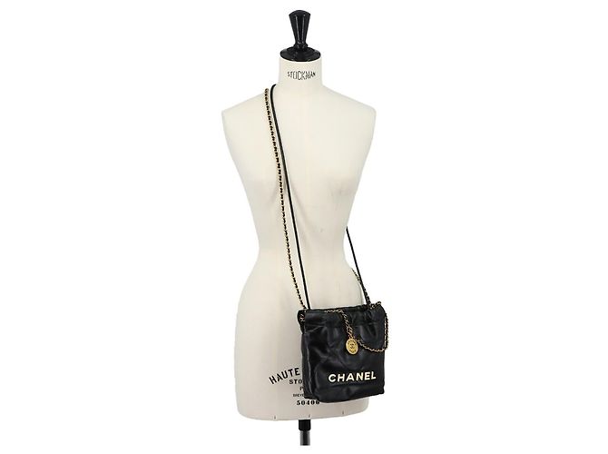Borsa a mano 2-Way Chain Chanel 22 Mini Nero - vista 10