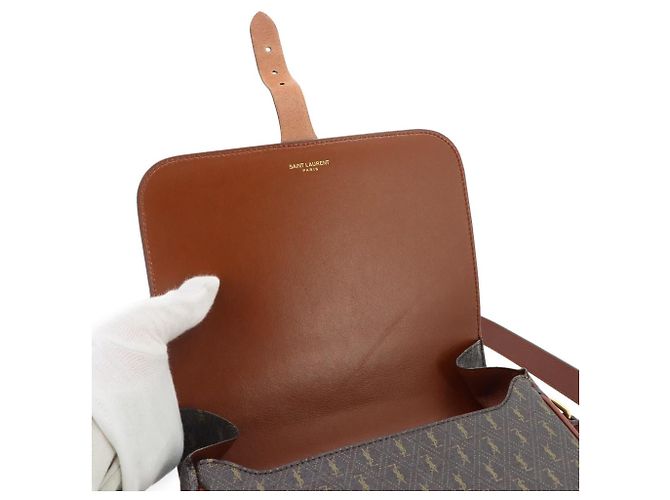 Borsa a mano e a tracolla Saint Laurent Le Monogram Medium Satchel Marrone - vista 8