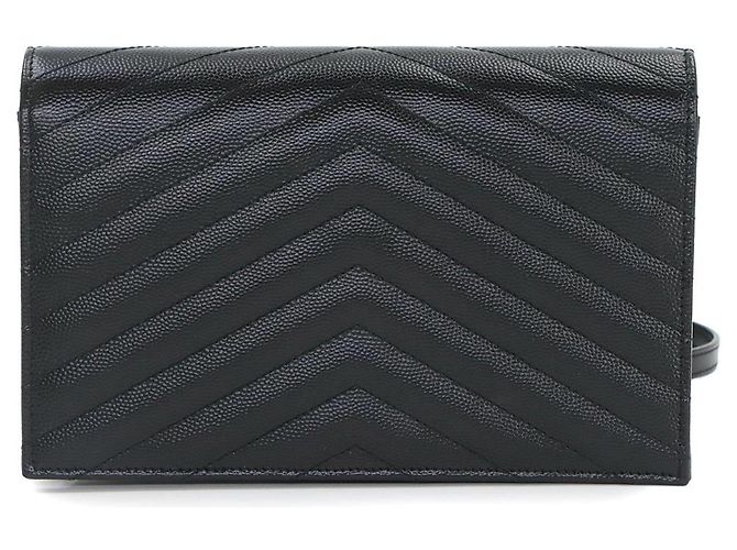 Saint Laurent Cassandre Envelope Chain Wallet Schwarz - Ansicht 2