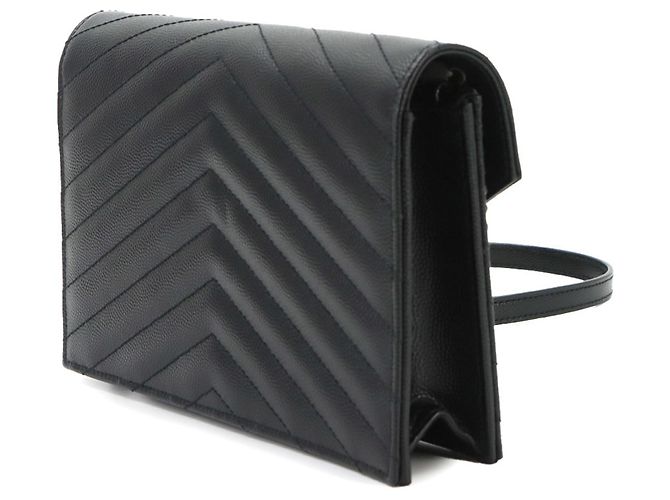 Saint Laurent Cassandre Envelope Chain Wallet Schwarz - Ansicht 3