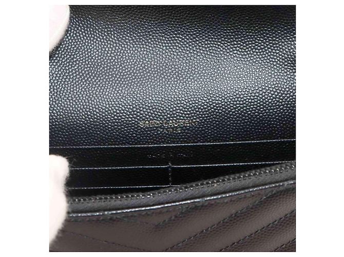 Saint Laurent Cassandre Envelope Chain Wallet Schwarz - Ansicht 8