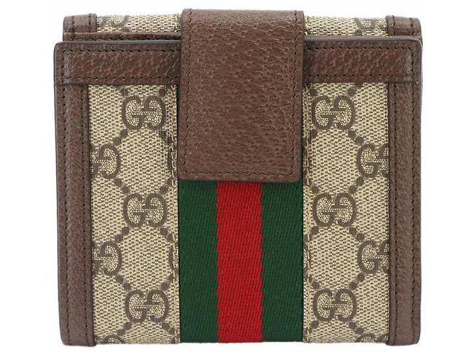 Cartera bi-fold Gucci Ophidia Castaño Beige - vista 2