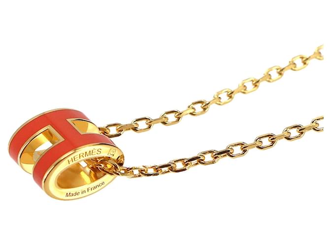 Hermès Collana Hermes Mini Pop H D'oro Arancione - vista 4