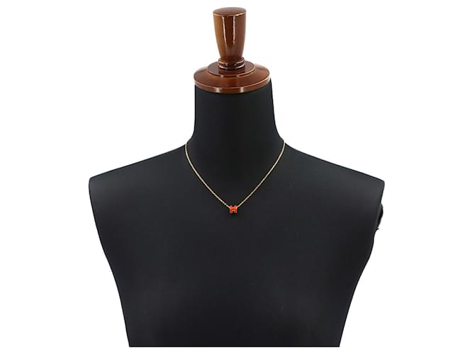 Hermès Collana Hermes Mini Pop H D'oro Arancione - vista 5
