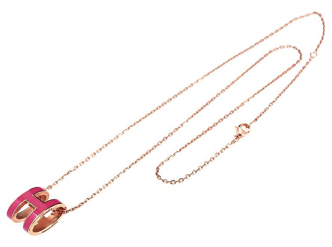Hermès Collana Hermes Pop H in Rose Extreme Pink Gold Rosa D'oro - vista 2