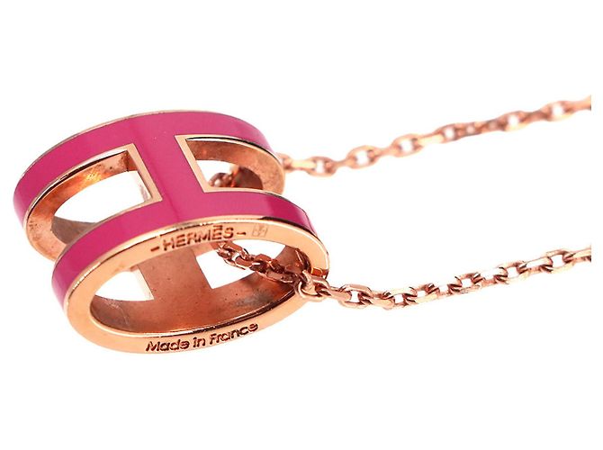 Hermès Collana Hermes Pop H in Rose Extreme Pink Gold Rosa D'oro - vista 3