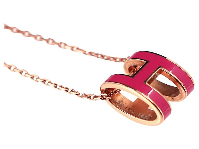 Hermès Collana Hermes Pop H in Rose Extreme Pink Gold Rosa D'oro - vista 5