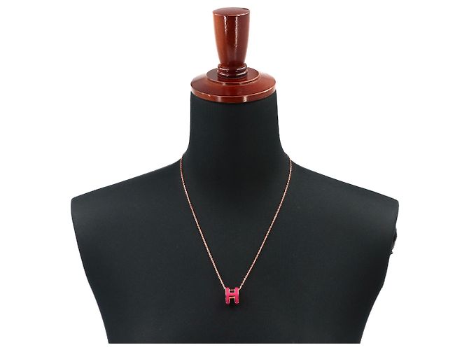 Hermès Collana Hermes Pop H in Rose Extreme Pink Gold Rosa D'oro - vista 6