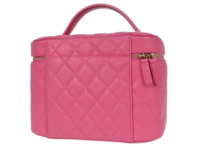 Beauty Case Chanel Vintage Timeless Caviar Large Rosa - vista 2