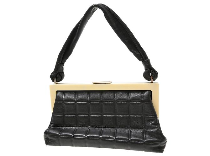 Chanel Chocolate Bar Frame Quilted Lambskin Small Nero - vista 2