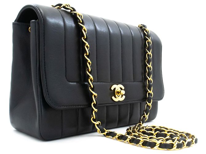 Chanel Mademoiselle Vintage Flap Lambskin Nero - vista 3