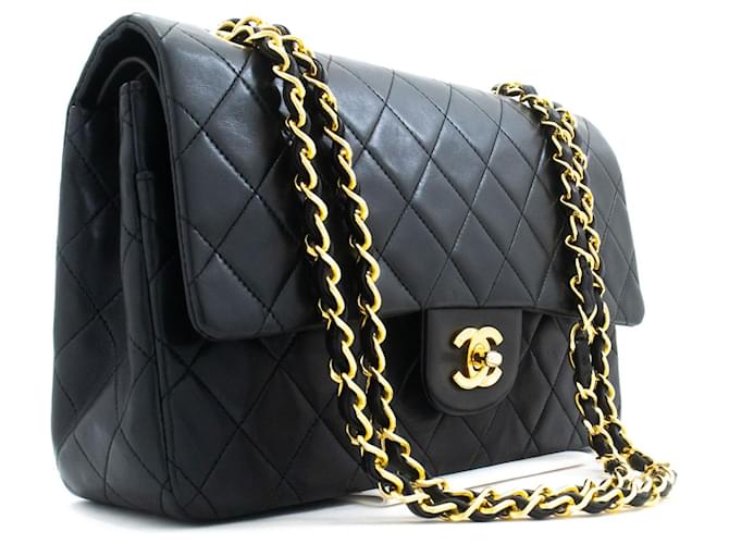 Chanel Classic Flap Lambskin Medium Nero - vista 3