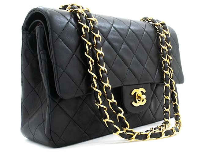 Chanel Classic Flap Lambskin Medium Nero - vista 3