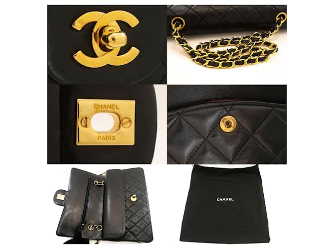 Chanel Classic Flap Lambskin Medium Nero - vista 7