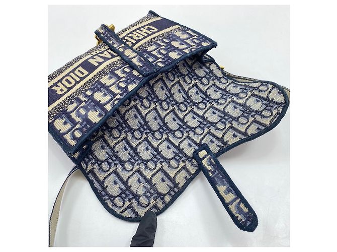 Borsello da vita Christian Dior Saddle Slim Pouch Oblique Blu navy - vista 12