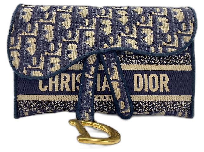 Borsello da vita Christian Dior Saddle Slim Pouch Oblique Blu navy - vista 2