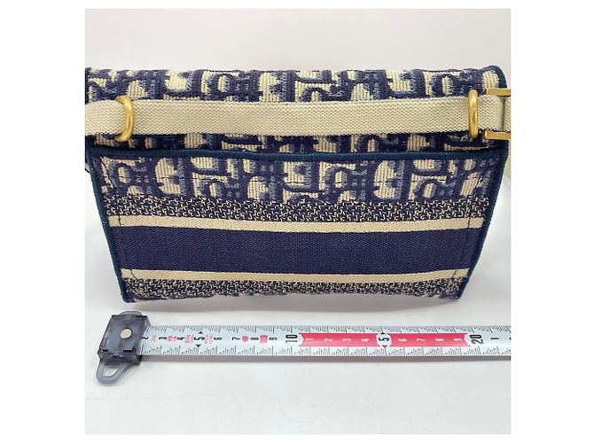 Borsello da vita Christian Dior Saddle Slim Pouch Oblique Blu navy - vista 4