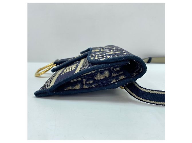 Borsello da vita Christian Dior Saddle Slim Pouch Oblique Blu navy - vista 5