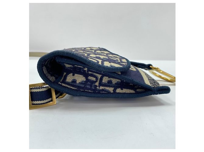 Borsello da vita Christian Dior Saddle Slim Pouch Oblique Blu navy - vista 6