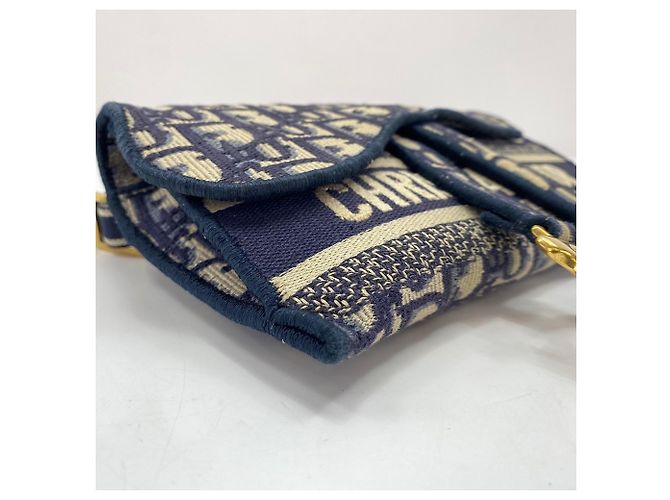Borsello da vita Christian Dior Saddle Slim Pouch Oblique Blu navy - vista 8