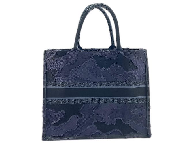Borsa Book Tote con frange Christian Dior Blu navy - vista 2
