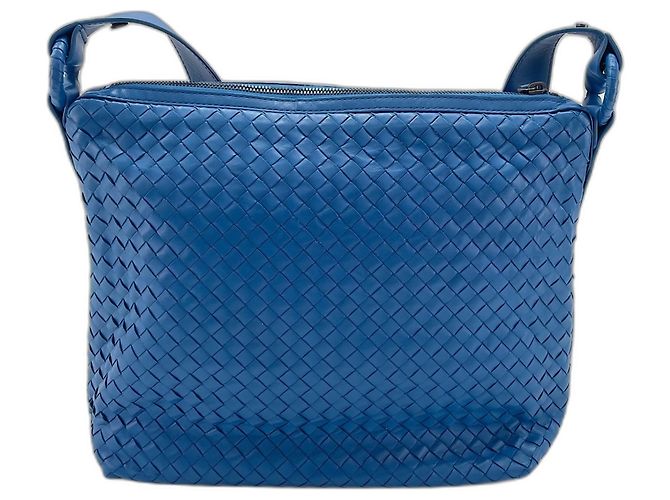Borsa a tracolla Bottega Veneta Intrecciato Blu - vista 2