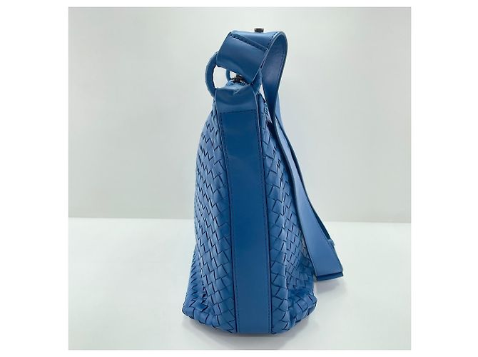 Borsa a tracolla Bottega Veneta Intrecciato Blu - vista 3