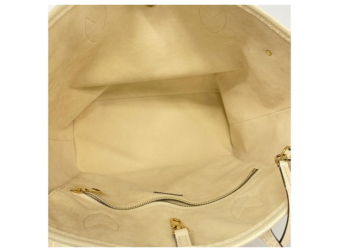 Borsa Tote Louis Vuitton Monogram Empreinte Neverfull MM Crudo - vista 4