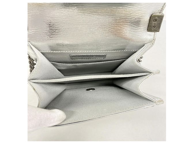 Borsa a tracolla Chanel Boy Chain in argento - vista 4