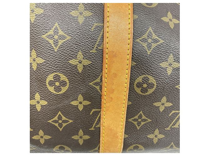 Borsa Louis Vuitton Boston Monogram Keepall 55 Marrone - vista 10