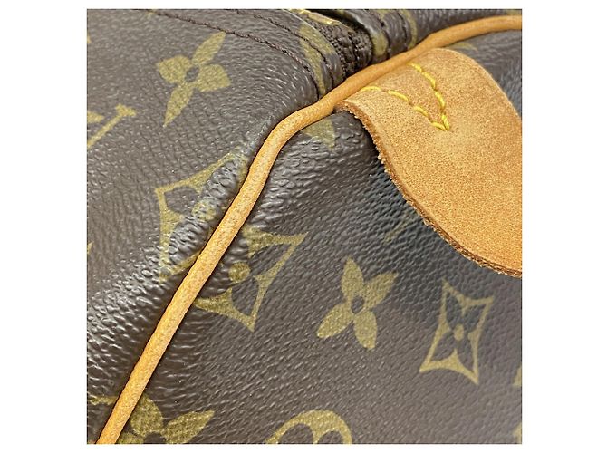 Borsa Louis Vuitton Boston Monogram Keepall 55 Marrone - vista 11