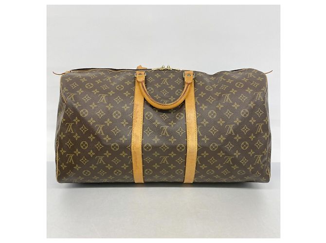Borsa Louis Vuitton Boston Monogram Keepall 55 Marrone - vista 14