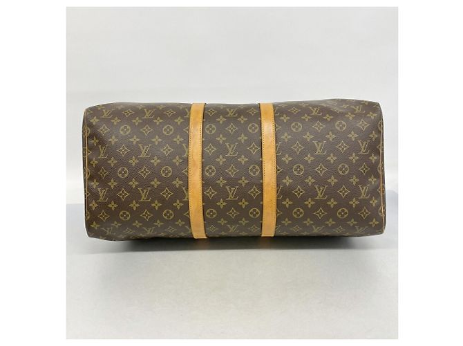 Borsa Louis Vuitton Boston Monogram Keepall 55 Marrone - vista 3